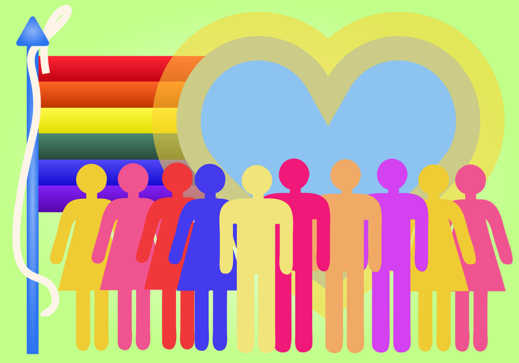 pride, lgbtq, equality, rainbow, colors, nature, integration, gender, diversity, transgender, movement, silhouette